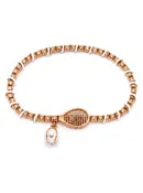 TOPSPIN Desert Diamond Tennis Bracelet / Chalk White/ Rose Gold