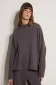 Apricot Mock Neck Waffle Panel Swing Top