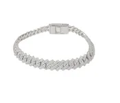 10K White Gold Cuban Diamond Link Bracelet