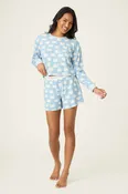 Boyfriend Boxer Swans-A-Swimming PJ Short Set