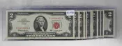 10 Consecutive 1963 $2 Red Seal Notes Offset Printing Error CU PC-492
