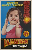 American Vintage Mid Century Fireworks Poster 'Rajaratnam' by Ravi, 1960s