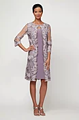 Short Matte Jersey Dress with Attached Jacket