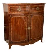 Antique English Bow Front Mahogany Chest
