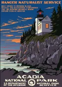 Acadia National Park WPA Style Souvenir Poster