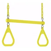 Machrus Swingan Trapeze Swing Bar with Vinyl Coated Chain - Fully Assembled