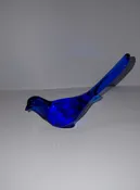 Viking Glass Epic Long Tail Bird in Bluenique - Mid-Century Modern Cobalt Blue Art Glass - 10" - 1960s — Pocahontas Antiques & Curiosities