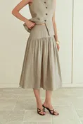 Atticus Linen Midi Skirt - Sand