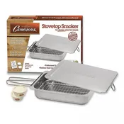 Stovetop Smoker – The Original (11” x 15” x 3.5”) Stainless Steel Smoking Box with Wood Chip Samples and Recipe Guide – Works Over Any Heat Source, Indoor or Outdoor