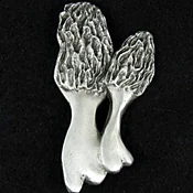 Morel Mushroom Pewter Pin