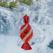 Indoor/Outdoor Shatterproof Lighted Large Candy Swirl Ornament