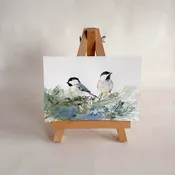Watercolor Chickadees