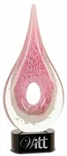 11 1/4 inch Pink Hole Rain Drop Art Glass