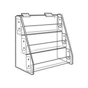 3-Tier Acrylic Slatwall Greeting Card Display