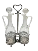 18th Century German Silver Oil and Vinegar Bottle Cruet Set