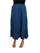 1970s Blue Tiered Cotton Skirt