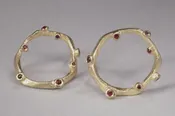 Branchy Large Circle Earring with diamonds
