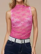 Lux Lace Sheer Sleeveless Top
