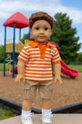2 PIECE STRIPED POLO AND PANTS FOR AMERICAN GIRL BOY DOLL