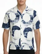 Abstract Print Nylon Camp Shirt
