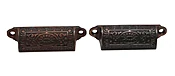 Pair of Victorian Brass Plated Cast Iron Bin Pulls