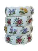 Sandford Floral Ceramic Napkin Ring Set of 4