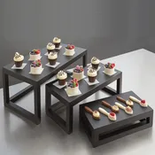 3 piece set black wood risers
