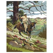 2.5'' x 3.5'' Paint By Number Style Cowboy on Slope Magnet