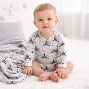Airplane Baby Bodysuit - Bamboo Cotton Long Sleeve