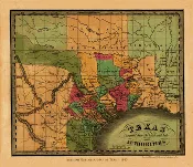 Greenleaf's Map of the Republic of Texas - 1840 - Fine Art Print