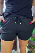 After Dark Black Drawstring Everyday Shorts (Adult)