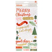 Mittens & Mistletoe Thickers Stickers 99/Pkg-All Is Bright Phrase W/Gold Foil