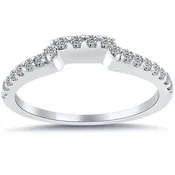0.34 Carat Custom Curve Matching Diamond Wedding Band Ring 18k White Gold