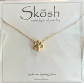 Gold Skosh Paw Print Necklace