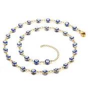 18k Gold-Plated Evil Eye Necklace - Blue