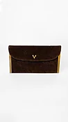1970s Brown + Gold Velvet Clutch