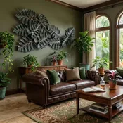 Island Canopy — Handcrafted Tropical Leaf (Philodendron) Wall Art, 52″ x 32″