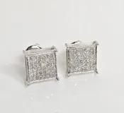 10KT White Gold Diamond Stud Post Earrings