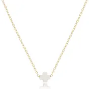 16" Necklace Gold Signature Cross Small Off-White