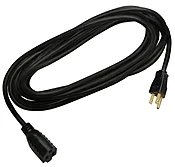 15-Ft. 16/3 SJTW Black Round Vinyl Extension Cord