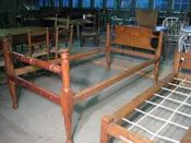 antique twin size button post bed birch 42×74