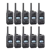 10 Pack of Icom F200 UHF 450-470MHz 16 Channels 2 Watt Compact Two-Way Radio