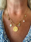 Nature-Inspired, Design Your Own Custom Charm Necklace, Pick 7 Nature Charms, Gold Stainless Steel Paperclip Chain Jewelry, Personalize Gifts for Her