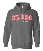 AEH 4009 San Diego California Charcoal  Adult Embroidery Hoodies