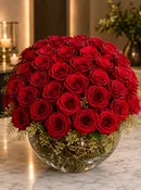 52 Roses - Glass Bowl, Cylinder or Cube Vase Design