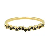 10k Solid Gold Black CZ ZigZag Ring