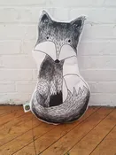 Gray Fox Throw Pillow — Drumming Beetle