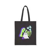 Boo Kitty Cotton Canvas Tote Bag