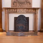 18th C. Carved English Pine Mantelpiece