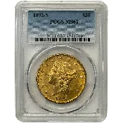 1892-S $20 Liberty PCGS MS62